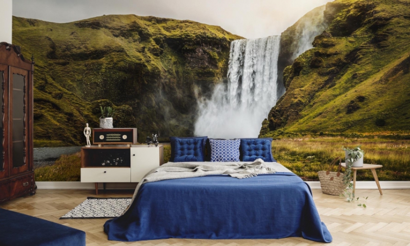 Fototapete Natur Wasserfall im Schlafzimmer