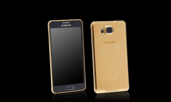 A gold-plated Samsung Galaxy Alpha